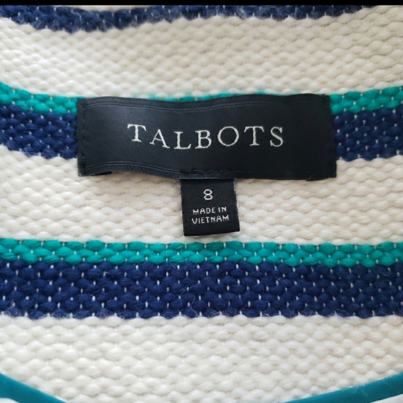 EUC Talbots Fully lined.. size 8 blazer. White/blue/green - Picture 13 of 16